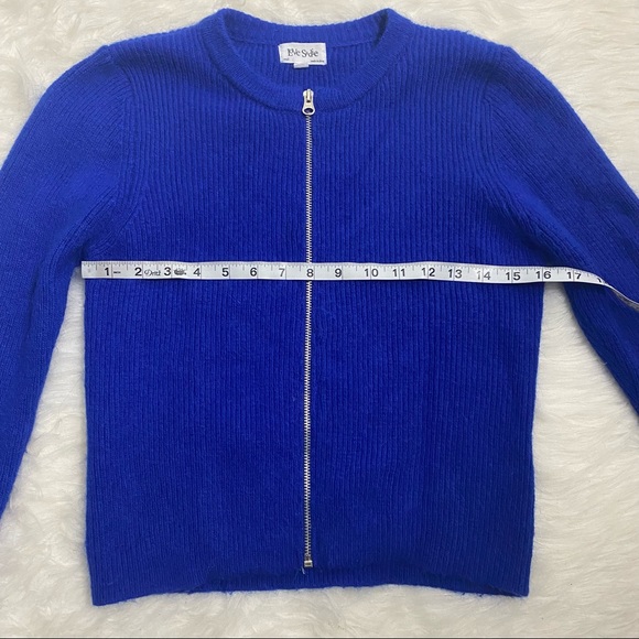 LOVE SADIE Blue Ribbed Zip-Up Jacket - Picture 6 of 8